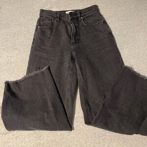 PacSun Black Raw-Hem Cropped Ankle Jeans